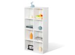 Libreria, Scaffale Moderno In Mdf Con 8 Scomparti E Protezione Antiribaltamento, 59,6 X 29 X 121 Cm, Ripiano Bianco, California