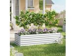 Aiuola Rialzata - Vaso Da Fiori - 238X80X56 Cm - Acciaio Inossidabile - Antiruggine - Per Giardino E Balcone - Per Ortaggi E Fiori - Rosso