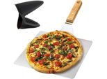 Pala Per Pizza Con Impugnatura In Silicone - Acciaio Inossidabile, Legno
