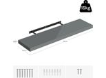 Mensola A Muro - Mensola Galleggiante - Lunghezza 80 Cm - Supporto Invisibile - E1 Mdf E Metallo - Profondità 22,9 Cm - Portata 15 Kg - Giallo Chiaro