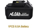 Batteria Di Ricambio Per Elettroutensili - 18 V 6,0 Ah - Compatibile Con BL1830 - Certificata Rohs - Senza Caricabatterie - Nero