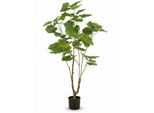 Ficus Ombrello Artificiale 125 Cm – Grande Pianta Artificiale Da Interno Con Tronco – Pianta Decorativa Realistica Per Soggiorno, Ufficio E Ristorante
