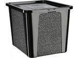 Contenitore Portaoggetti - Contenitore In Plastica - 30 L - Con Coperchio - Chiusura Ermetica - Nero