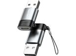 Adattatore USB-C Femmina USB-A 2.0 Nextbatt - Nero/Grigio