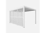 Pergola Bioclimatica In Alluminio 4X3M + 3 Persiane 130Cm A Lamelle Orientabili Triomphe, Bianco