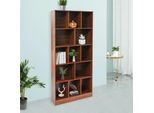 Libreria - Libreria A 5 Livelli - Indipendente - 80×24×180 Cm - Contenitore Aperto - Richiede Montaggio - Marrone Cioccolato
