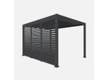 Pergola Bioclimatica In Alluminio 4X3M + 3 Persiane 130Cm A Lamelle Orientabili Triomphe, Antracite