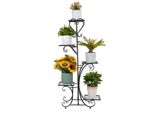 Fativo Scaffale Portapiante In Metallo A 5 Ripiani: Porta Piante / Portafiori Per Balcone, Giardino E Soggiorno, 57X25X116 Cm