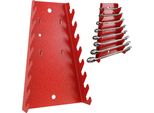 Botle® Portautensili In Metallo Per 8 Chiavi, Rosso - Portachiavi Per Pannello Forato, Garage E Officina, Altezza 20 Cm