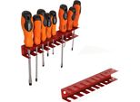 Botle® Portautensili In Metallo Per 10 Utensili, Rosso - Supporto Per Pannello Forato, Officina E Garage, Lunghezza 26 Cm, Robusta Struttura In Acciaio