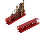 Botle® Portapunte In Metallo Per 28 Punte, Rosso - Supporto Per Pannello Forato, Officina E Garage, Lunghezza 19 Cm, Robusta Struttura In Acciaio Per Punte Elicoidali