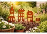 Villaggio Rustico In Acciaio – Decorazioni Da Giardino Con Casette, Set Con 4 Motivi