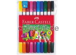 Faber-Castell 151110 Penne A Doppia Punta In Fibra Colori Assortiti In Astuccio