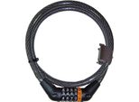 Serratura A Cavo A Combinazione Puntiforme Z69, Security Plus, Acciaio, L=1.500 Mm, Ø=12 Mm, Nero