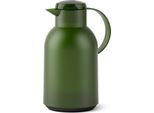 Emsa Samba Isolierkanne Quick Press, Kanne, Teekanne, Kaffeekanne, Kaffee, Kunststoff, Transparent-DunkelgrüN, 1.5 L, N4012100