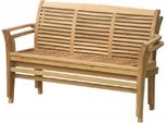 Panca Da Giardino Teako Design Cosenza In Teak - Panca In Legno Impilabile Con Braccioli, Resistente Alle Intemperie E Durevole (120 Cm)