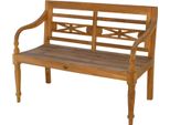 Panchina Da Giardino Teako Design Aoste In Teak - Panchina In Legno Massiccio Resistente Alle Intemperie Con Schienale Floreale (120 Cm, Senza)