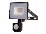 Led Solution Nero Faretto Led 10W Con Sensore Di Movimento Premium Colore Luce: Bianco Luce Diurna 437