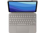 Logitech Combo Touch - Tastiera E Custodia Folio - Con Trackpad - Retroilluminata - Apple Smart Connector - Qwerty - Tedesco - Sabbia - Per Apple Ipad Pro Da 12,9 Pollici (5A Generazione)