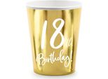 Bicchiere Di Carta Per Il 18° Compleanno, Oro, 220 Ml
