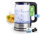 Bollitore In Vetro Gourmetmaxx Dal Design Intramontabile In Acciaio Inossidabile Illuminazione A Led Blu Pratico Indicatore Del Livello Dell'acqua Filtro Anticalcare Capacità 1,7 L