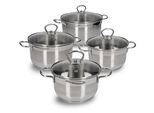 Zwieger Set Di 4 Pentole + 4 Coperchi Acciaio Inox Induzione Gas Ceramica