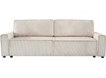 Divano Con Funzione Letto In Velluto A Coste "Montaigne"" -- 3 Posti - Beige"
