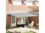 Vidaxl Tenda Da Sole Automatica Antracite E Bianca 450X300 Cm