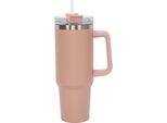 Tazza Termica Grande In Acciaio Inox, 1,2 L, Rosa