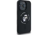 Karl Lagerfeld Klhmp16Lscmkcrhk Iphone 16 Pro 6.3 Czarny/Nero Custodia Rigida In Silicone Karl&Choupette Anello Magsafe
