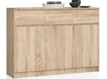 Akord Comò 3 Ante 3 Cassetti Rovere Sonoma 138X40X99 Cm