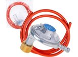 Set Di Collegamento Al Gas - Regolatore Di Pressione Del Gas + Tubo Del Gas Da 2 M + Fascette Stringitubo Da 3/8""