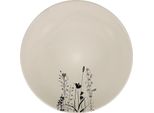 Piatto Fondo In Ceramica Cream Garden ø 22Cm, Crema/Nero