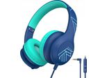 Cuffie Per Bambini Powerlocus Kids Over-Ear Microfono 85/94Db Custodia Blu
