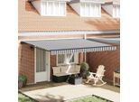Vidaxl Tenda Da Sole Retrattile Antracite E Bianco 450 X 300 Cm