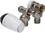 Set Termostatico Con Testa Dx, Valvola Termostatica Ad Angolo Calypso Exact, Valvola Di Ritorno Angolare Raditec DN15
