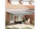 Vidaxl Tenda Da Sole Retrattile Antracite E Bianco 450 X 300 Cm