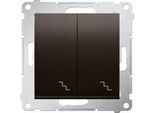 Interruttore Per Scale Doppie Con Illuminazione (Modulo) 10AX, 250V Ca, Terminali A Vite, Bronzo Opaco (Metallo)
