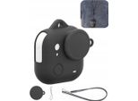 Custodia Protettiva In Silicone Per Insta360 Go Ultra + Diaframma E Cordino / PU786B / Nero