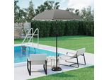 Ombrellone Rotondo - Ombrellone Da Spiaggia E Balcone - Protezione Uv - Impermeabile - Regolabile In Altezza - Inclinabile Di 45° - Ø 175 Cm - Grigio Scuro