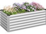 Aiuola Rialzata - Vaso Da Fiori - Acciaio Inossidabile - Zincato - 238X80X56 Cm - Per Ortaggi E Fiori - Esterno - Giallo