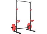 Succebuy Power Cage Squat Rack Capacità Di Carico 454 Kg, Attrezzo Fitness Versatile Per La Palestra Domestica Con 4 Supporti Per Bande Elastiche, Ganci A J Regolabili E Barre Di Sicurezza Per Trazioni E Esercizi Con Bilanciere