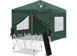 Gazebo Pieghevole Per Feste - Gazebo Da Giardino 3X3 M - 210D Oxford Con Rivestimento Argentato - Impermeabile - Pop-Up - Pieghevole - Pareti Laterali - Blu