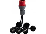 Riduttore - Spina Di Rete 16A/5P + 3X Ow 3X1,5Mm2 0,25M + 3X Presa In Gomma F7.0126