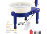 Vevor Tornio Per Ceramica Con Pedale E Piedini Di Sollevamento Regolabili E Ciotola Rimovibile (35 Cm) Velocità 60-300 Rpm, Set Completo Di Accessori Per L'artigianato Fai Da Te Blu