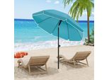 Ombrellone Da Giardino - Balcone E Spiaggia - Regolabile In Altezza - Inclinabile A 45° - Impermeabile - Protezione Uv - Ø 155 Cm - Grigio Scuro