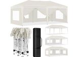 Gazebo Da Giardino - Gazebo Pieghevole Pop-Up Tenda Da Festa - Impermeabile - Resistente Al Vento - Protezione Uv - Tessuto Oxford - Beige