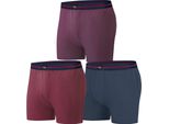 Atlas For Men - Boxer Da Uomo (Confezione Da 3) AF2567 (4XL) (Rosso Bordeaux/Blu Navy)