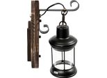 Lampada Da Parete - Lampada Da Parete Retrò - 220 V Ca - 14×31 Cm - Ferro/Legno/Vetro - Non Dimmerabile - Senza Lampadina - Per Interni - Nero