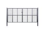 The Living Store Cancello Da Giardino In Rete Acciaio Zincato 400 X 200 Cm Grigio